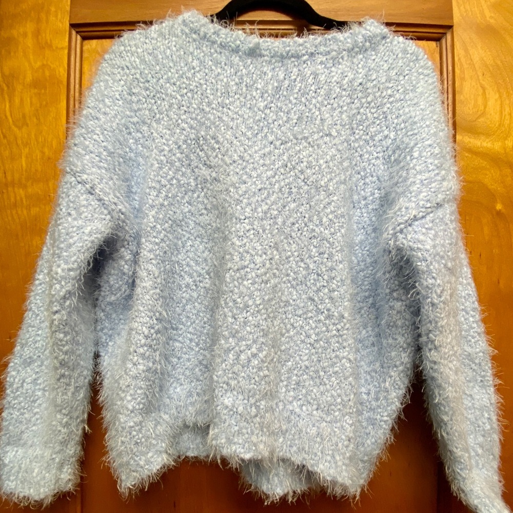 Cozy baby blue sweater.